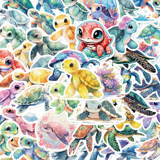 Sea Turtle Stickers Pack - Cute Aesthetic Decals for Laptop, Phone, Car, Kids