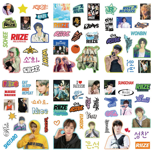 Riize Kpop Stickers: Laptop, Luggage, Guitar, Skateboard