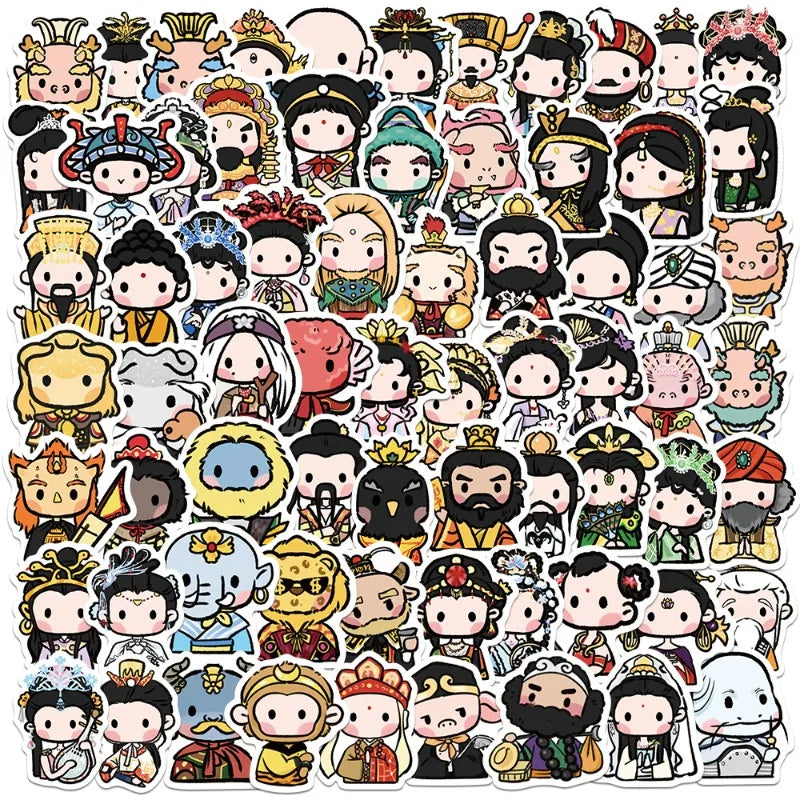 70pcs Journey To The West Stickers for Suitcase, Water Cup, Phone, Laptop, Scooter, Refrigerator