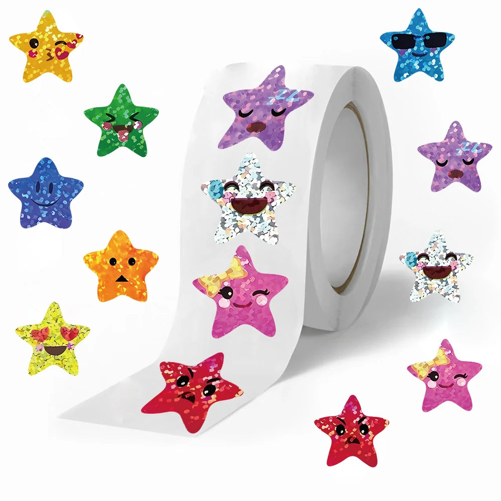 500PCS/Roll Colorful Star Stickers For Kids Reward School Classroom Adhesive Star Stickers For Teachers Parents DIY Craft