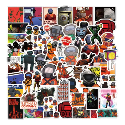 50PCS Lethal Company Stickers for Laptop, Phone, Car, Scooter, Suitcase, Water Cup, Stationery