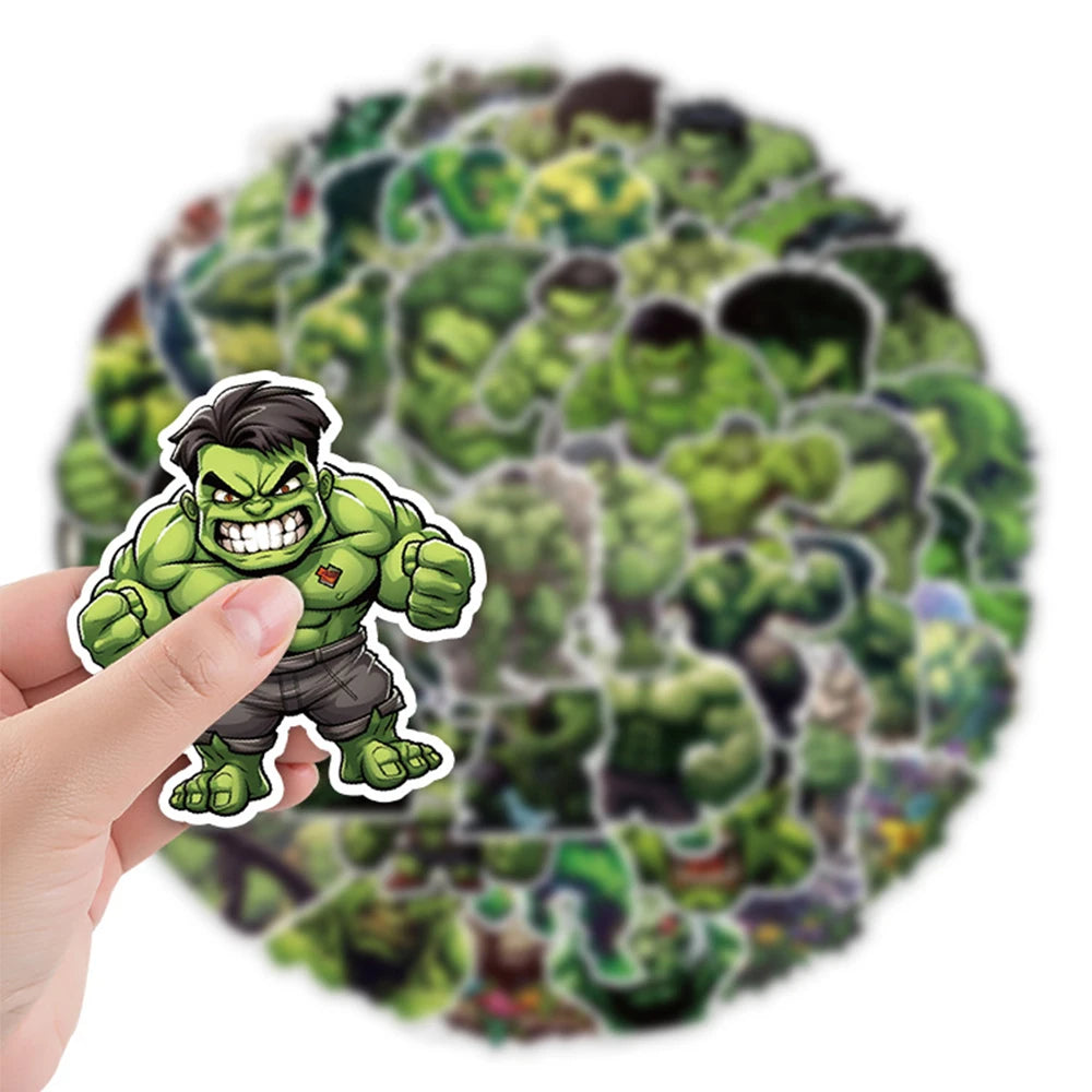 10/30/50pcs Cool Disney Marvel Super Hero Hulk Waterproof Stickers Anime Decals Laptop Car Phone Bike Cartoon Sticker Kids Toys