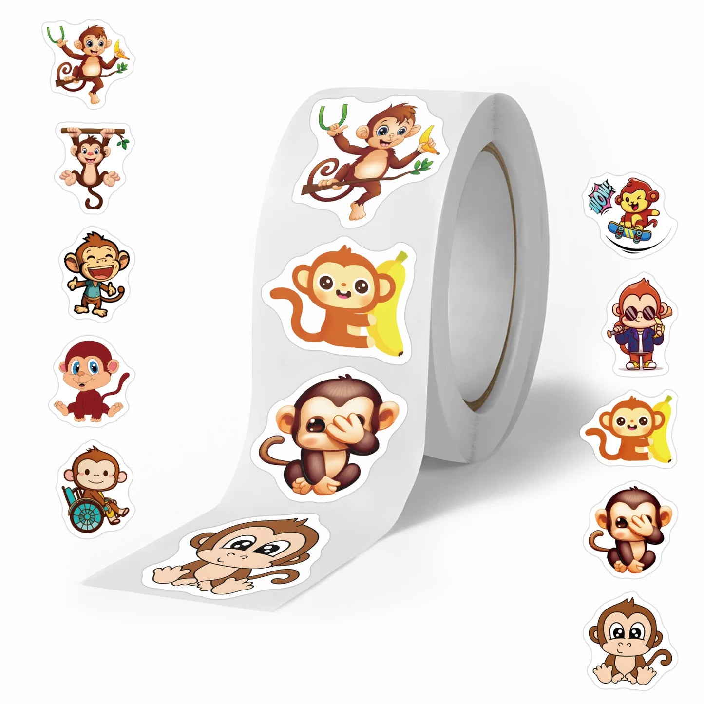 100-500pcs Animal Stickers for Kids Scrapbooking Reward Wild Animal Monkey Birthday Party Gift Sealing Sticker Children Toy