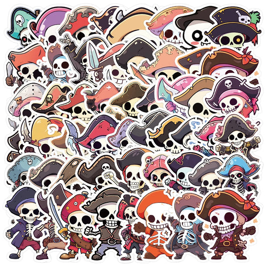 Kawaii Skull Pirate Stickers for Phone Laptop Luggage Skateboard 10/30/50PCS