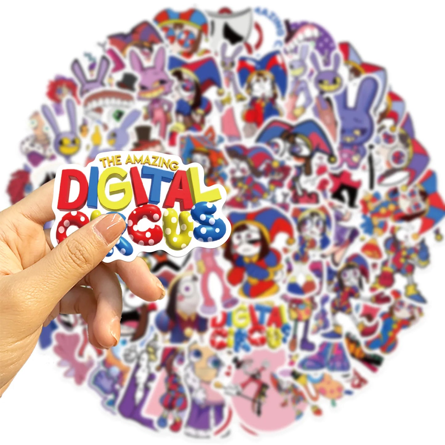 56pcs Cartoon Digital Circus Series Graffiti Stickers Suitable for Laptop Helmet Desktop Decoration DIY Sticker Toys