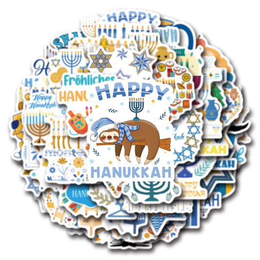 Hanukkah Stickers 10/30/55PCS Waterproof PVC for Notebook Phone Laptop Luggage Skateboard Car