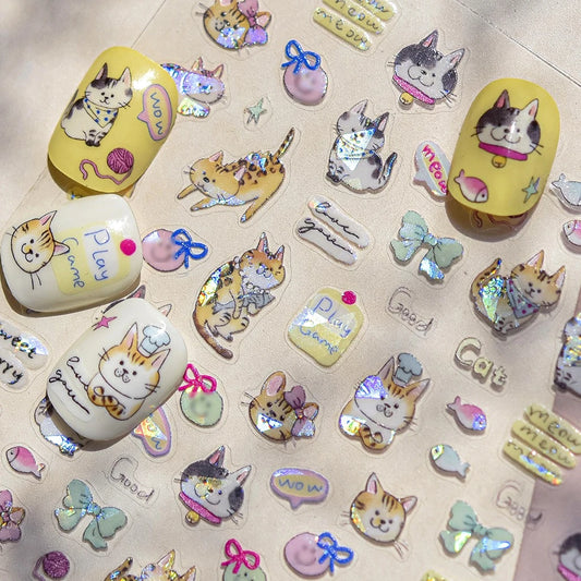 Leopard Cat Paw Nail Art Stickers Manicure Decals