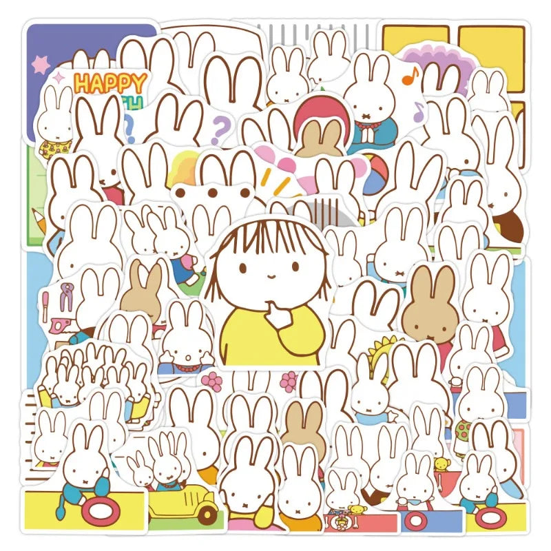 Miffy Graffiti Stickers Pack for Laptop, Phone, Scooter, Water Bottle, Suitcase, Stationery, Fridge