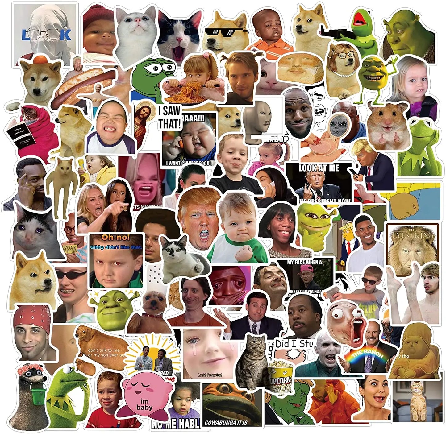 50/100pcs Meme Stickers Vinyl Laptop Phone Water Bottle
