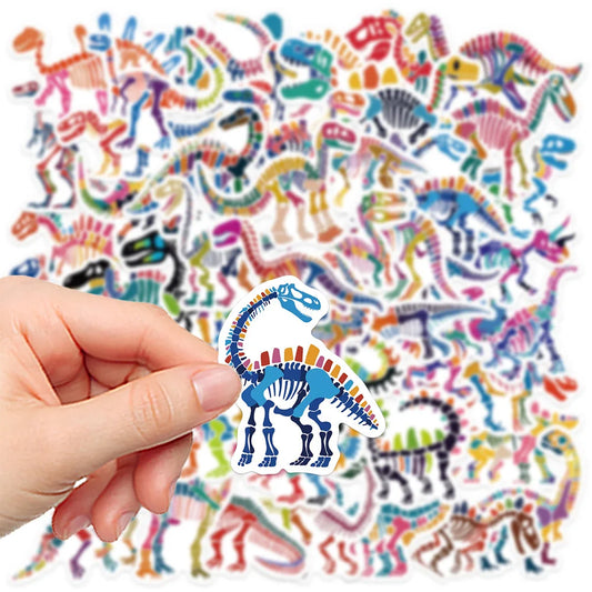 Dinosaur Cartoon Stickers Pack - Laptop, Guitar, Bike, DIY Decals