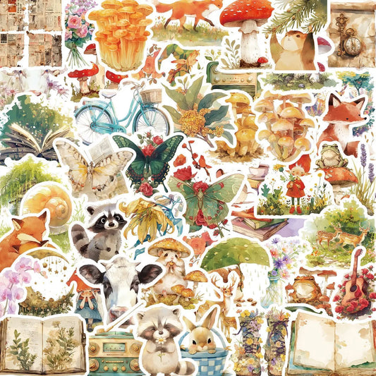 10/50pcs Vintage Cute Fairy Tale Animal World Graffiti Stickers Laptop Fridge Phone Diary Notebook Decoration Sticker Kids Toys