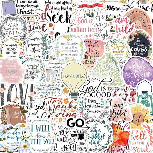 Bible Sticker Set: Aesthetic PVC for Laptop & Scrapbooking