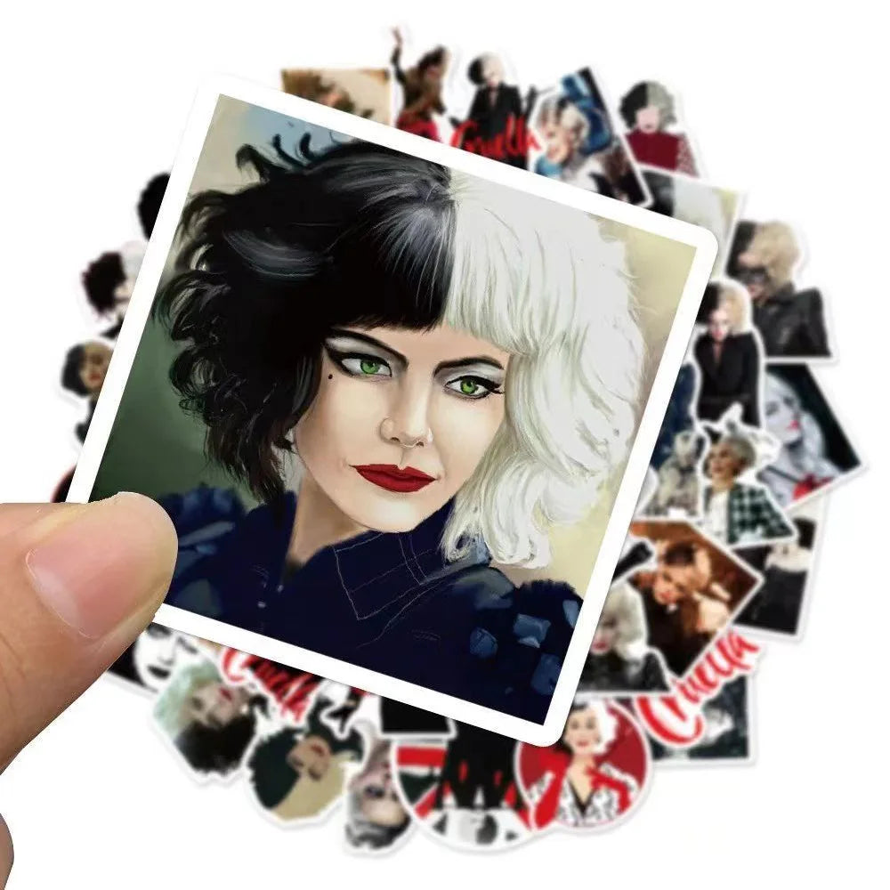 10/30/50pcs/Pack Disney Movie Cruella De Vil Sticker Packs