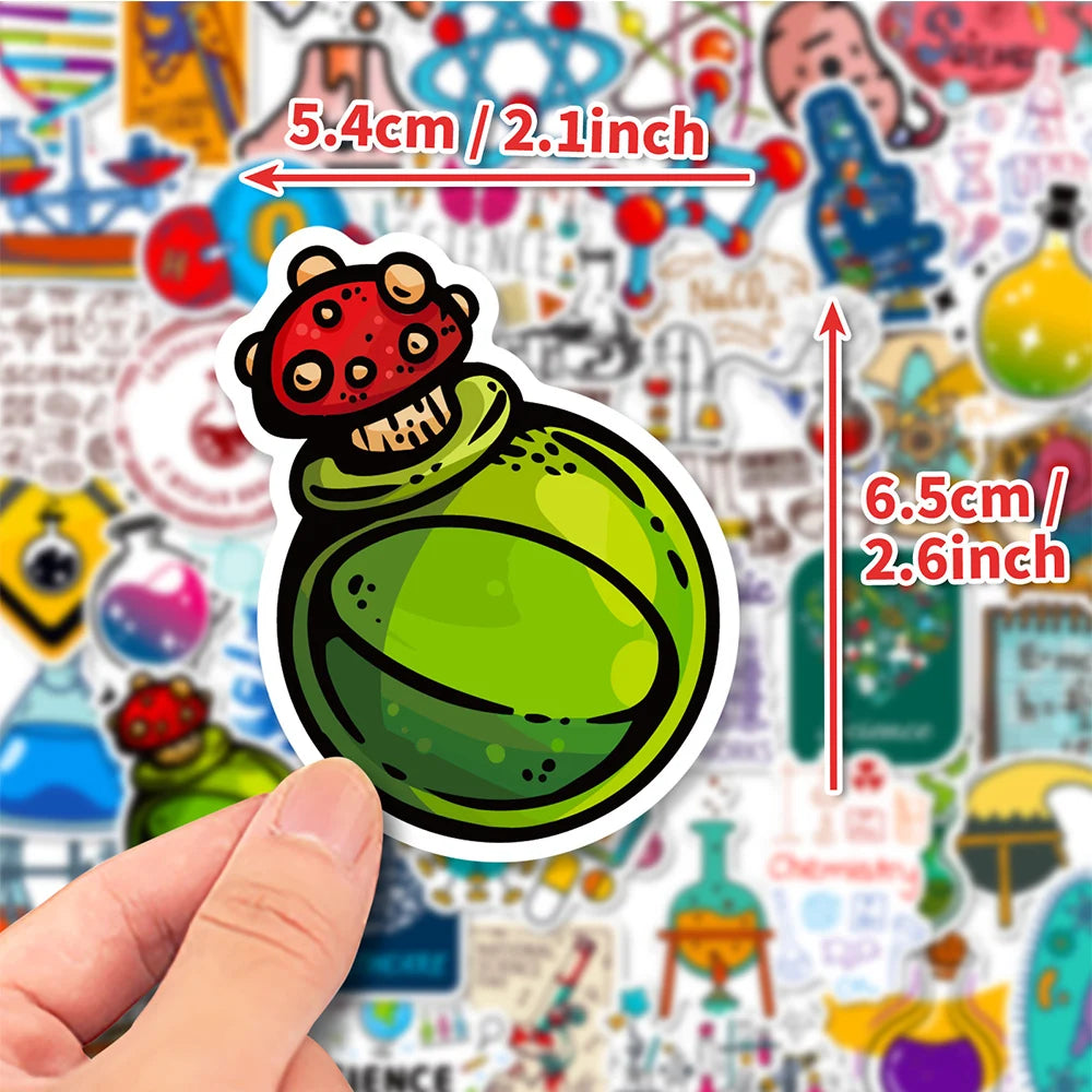 10/30/50/100pcs Science Physics Chemistry Lab Graffiti Stickers Laptop Scrapbook Suitcase Phone Diary Decoration Sticker Kid Toy