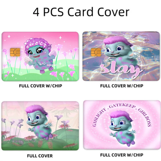 Anime Card Sticker Set: 4pcs Ultra Thin, No Fade
