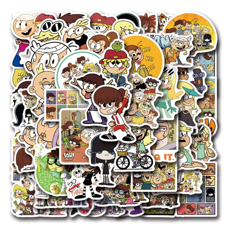 50pcs The Loud House Stickers for Luggage, Phone, Car, Laptop, Refrigerator