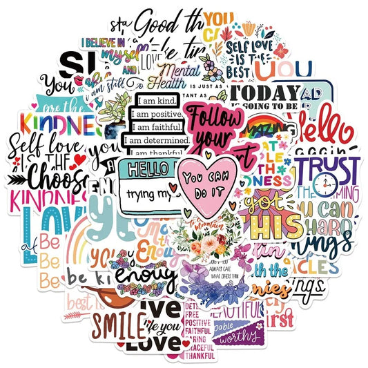Inspirational Quote Stickers for Adults Teachers Laptop Water Bottle Suitcase Helmet Phone