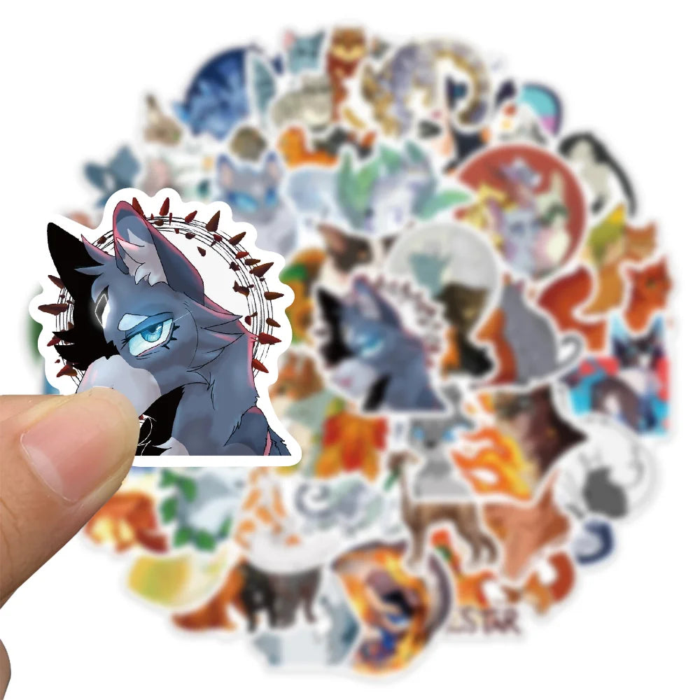 10/52pcs Cartoon Warriors Cats Stickers For Car Laptop Waterproof Decal Graffiti Sticker for Kids Toys Gifts 2023