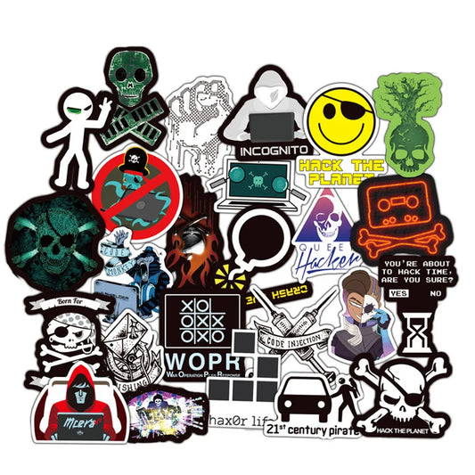 Hacker Programmer Java Stickers Pack Waterproof Decals for Laptop, Skateboard, Car, Phone, Motorcycle, Luggage