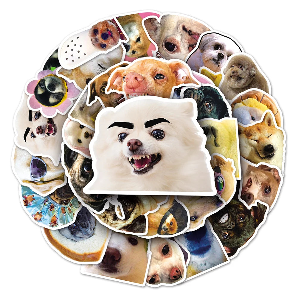 10/30/50PCS Cute Dog Caroon Stickers Decals Kids Toy Waterproof Laptop Luggage Notebook Fridge Guitar Helmet Funny Children Gift