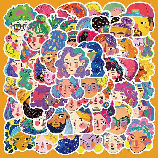 50pcs Colorful Abstract Graffiti Stickers for Helmet, Wall, Desktop Decoration
