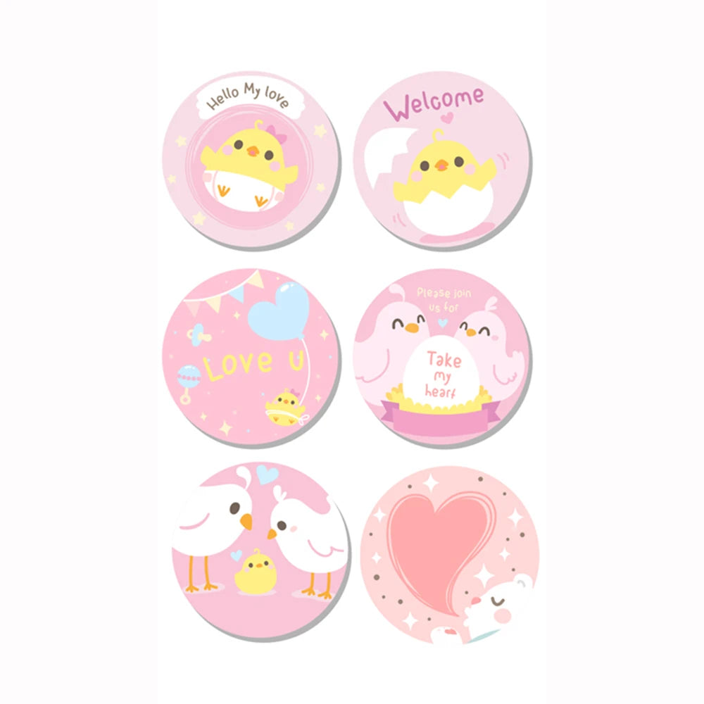 100-500pcs Kawaii Children Reward Stickers Creative School Supplies Cute Animal Encourage Sticker 2.5cm Circle Kids Toy Stickers