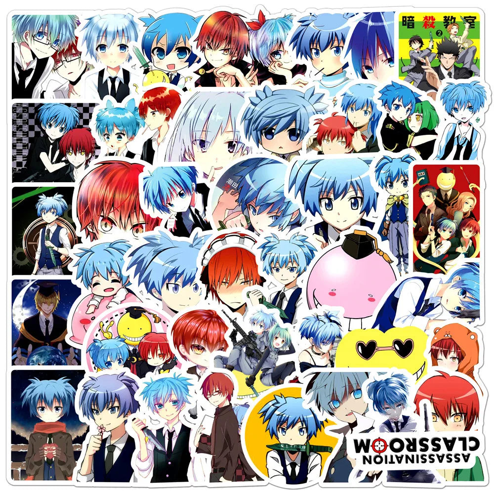 50pcs Assassination Classroom Stickers for Helmets, Desktops, Walls, DIY Decoration Wholesale