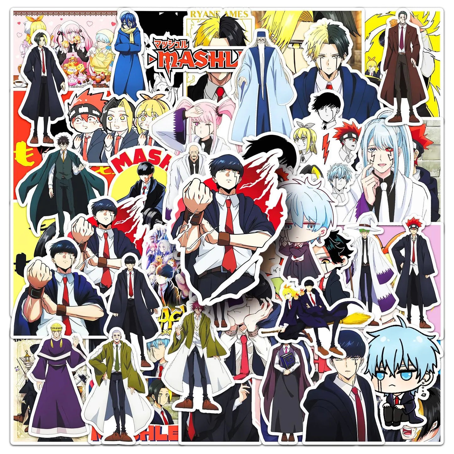 Mashle Anime Stickers: Waterproof PVC for Skateboard, Notebook, Graffiti - 10/30/50PCS