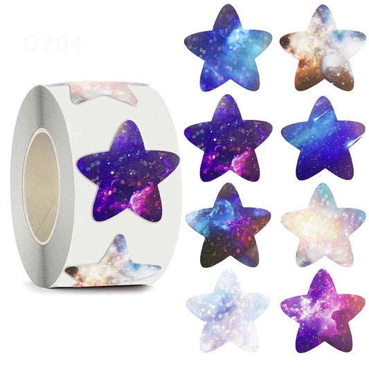 Gold Foil Star Stickers 1" - 100-500pcs Reward Labels