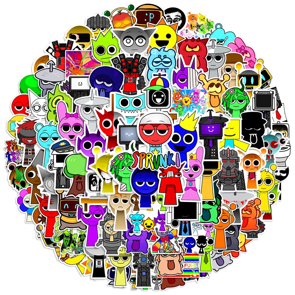 Anime Incredibox Stickers 10/30/50/100pcs Waterproof Laptop Phone Suitcase Skateboard Fridge Kids Toys
