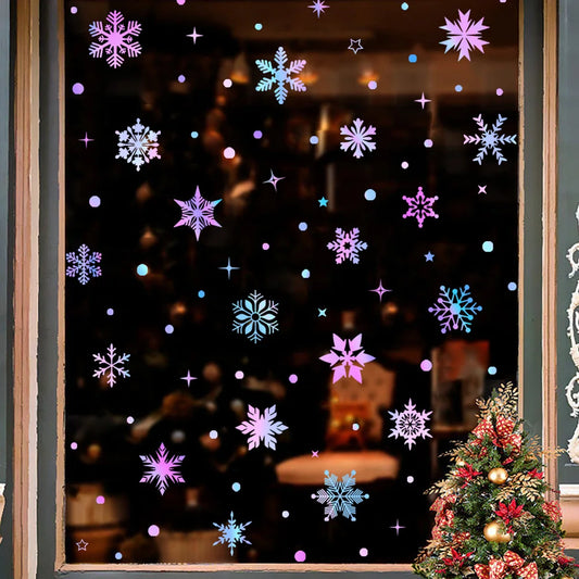 Glow-in-the-Dark Snowflake Wall Stickers Christmas Window Decals
