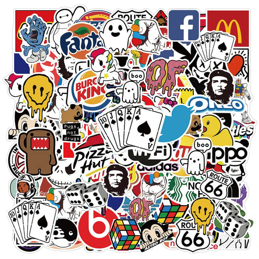 Cool Tide Logo Graffiti Stickers: 10/30/50PCS Waterproof Aesthetic for Skateboard, Phone, Bike, Car