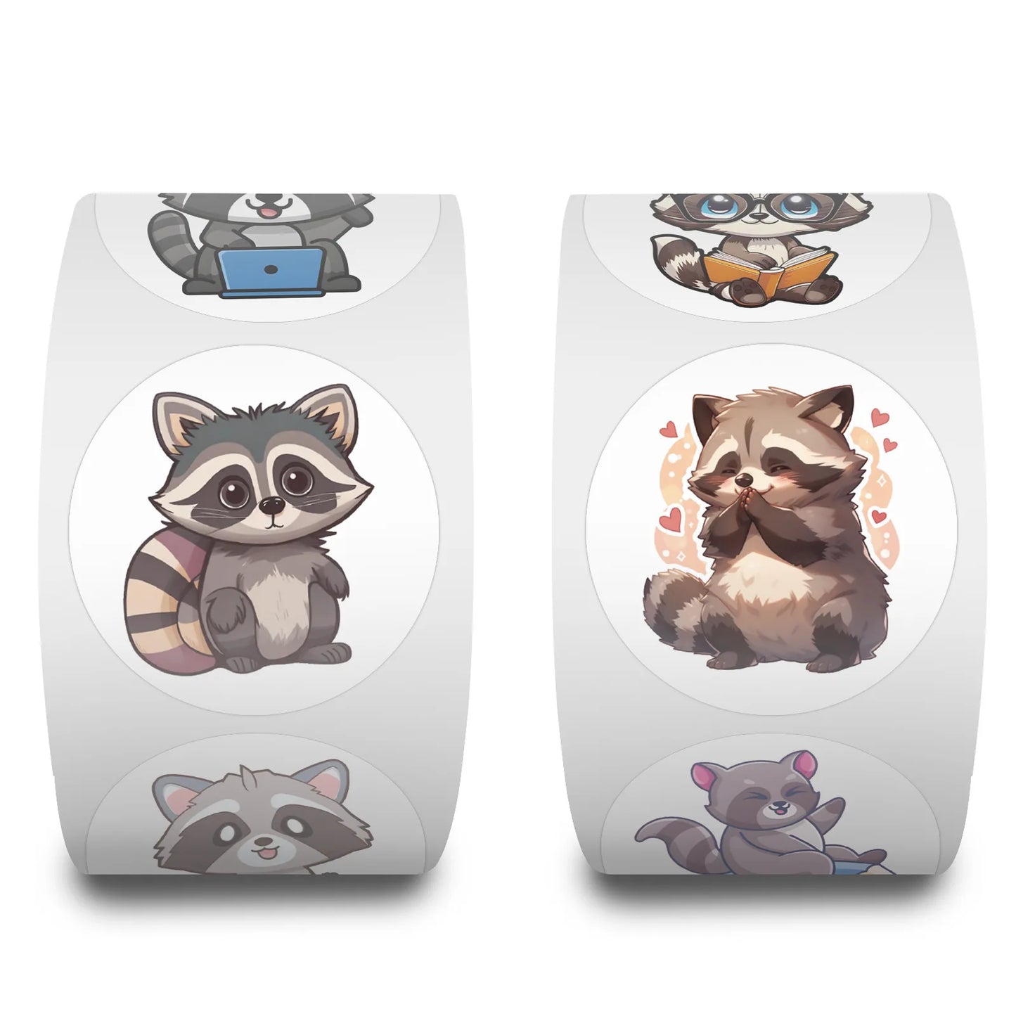 100-500pcs Cartoon Little Raccoon Doodle Stickers Decor Luggage Laptop Helmet Skateboard Kids Toys Seal Label Rewards Sticker