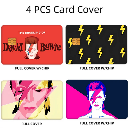 David Bowie Cartoon Credit Card Stickers Set (4pcs)
