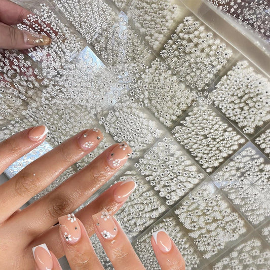 Cherry Blossom Nail Stickers: 30 Floral Self-Adhesive Sheets