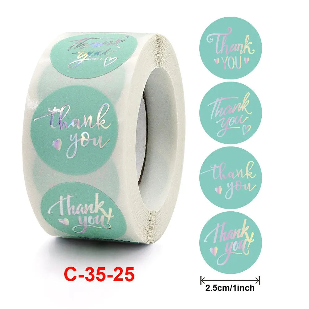 50-500pcs Luxury Bronzing Labels Thank You Stickers Monogrammed Floral Baking Seal Labels for Shop Business Package Gift Sticker