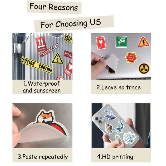 Cartoon Sticker Pack for Car, Laptop, Luggage, Motorcycle, Kid Toys, Gift