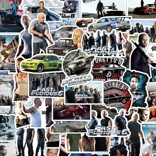 Fast and Furious Stickers Pack for Suitcase, Water Bottle, Phone, Laptop, Car, Scooter, Fridge
