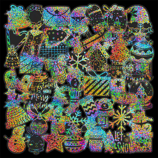 Holographic Laser Stickers: Laptop, Phone, Fridge, Suitcase Decor (10/30/50/100pcs)
