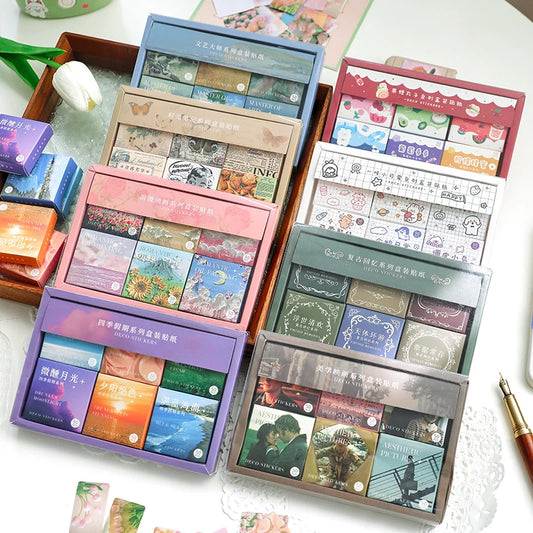 JIANQI 300pcs Cute Stickers for Scrapbooking, Journaling, DIY Crafts, Photo Albums