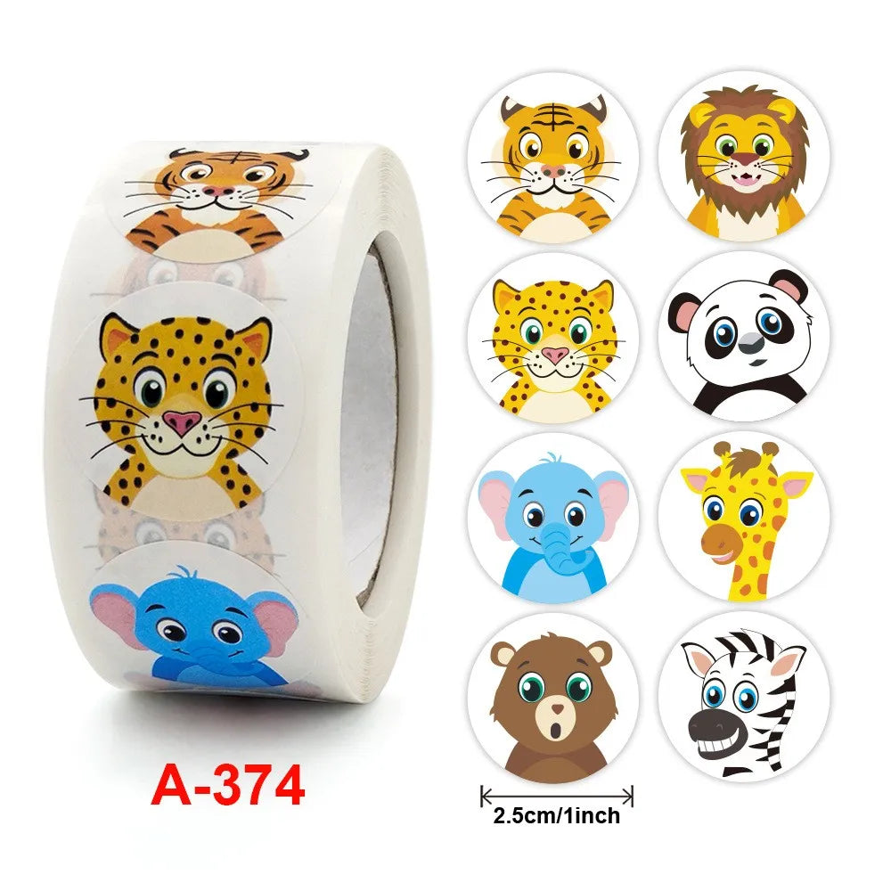 50-500pcs Cartoon Animal kids Sticker Cute Toy Game Sticker DIY Gift Sealing Label Student Decoration Stationery Notebook Supp