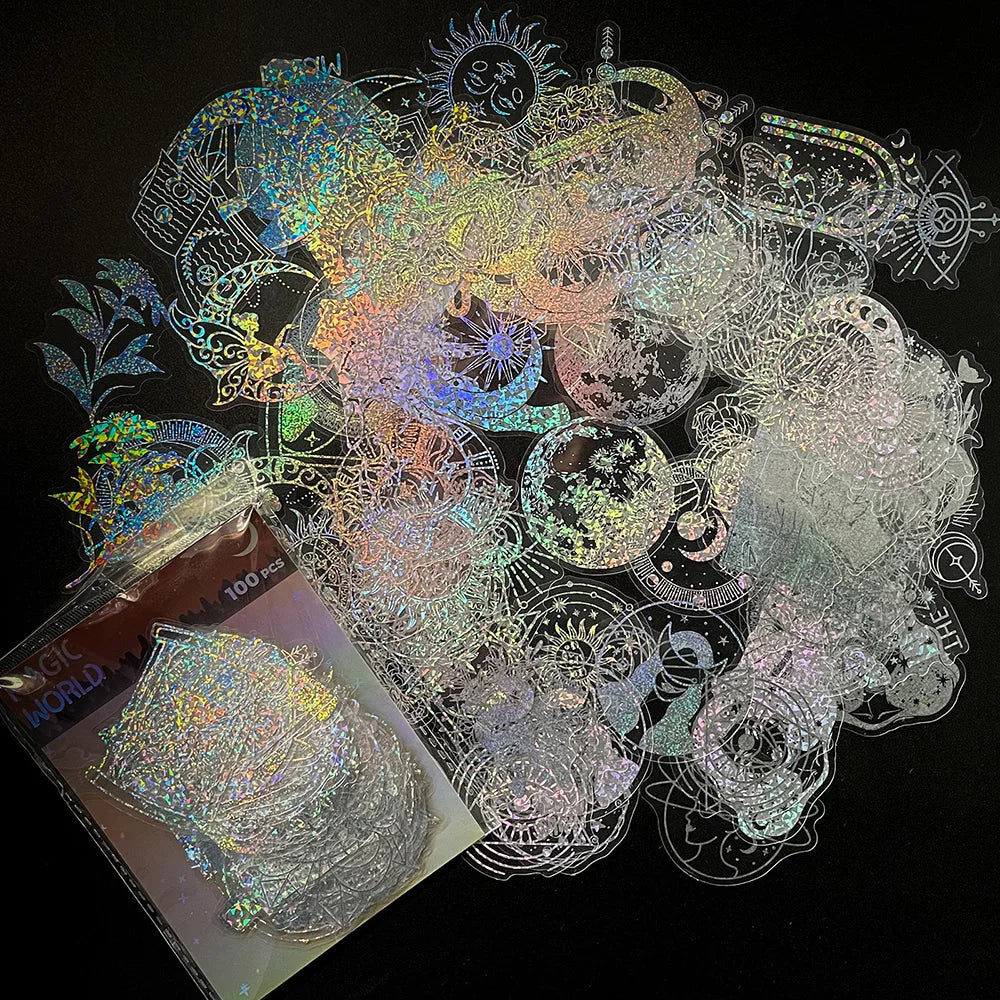 Holographic Cartoon Stickers: 10/30/50/100pcs Waterproof Decals for Laptop, Luggage, Skateboard, Phone, Car