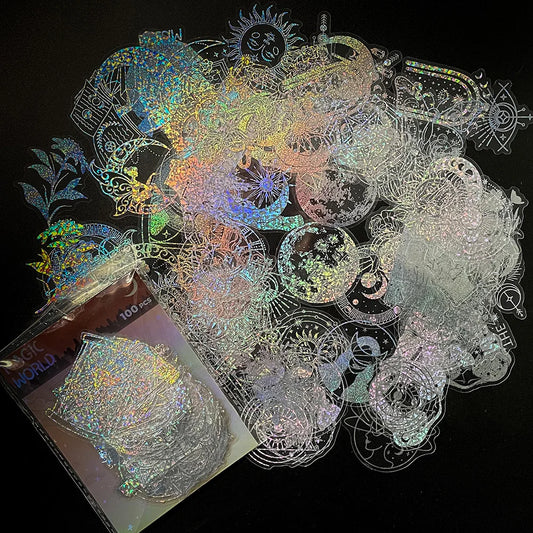 Holographic Cartoon Stickers: 10/30/50/100pcs Waterproof Decals for Laptop, Luggage, Skateboard, Phone, Car