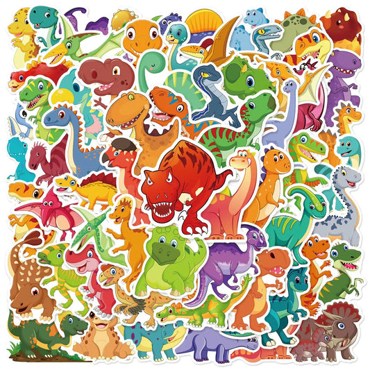 60pcs Cartoon Dinosaur Graffiti Stickers for Helmet, Wall, DIY Decor