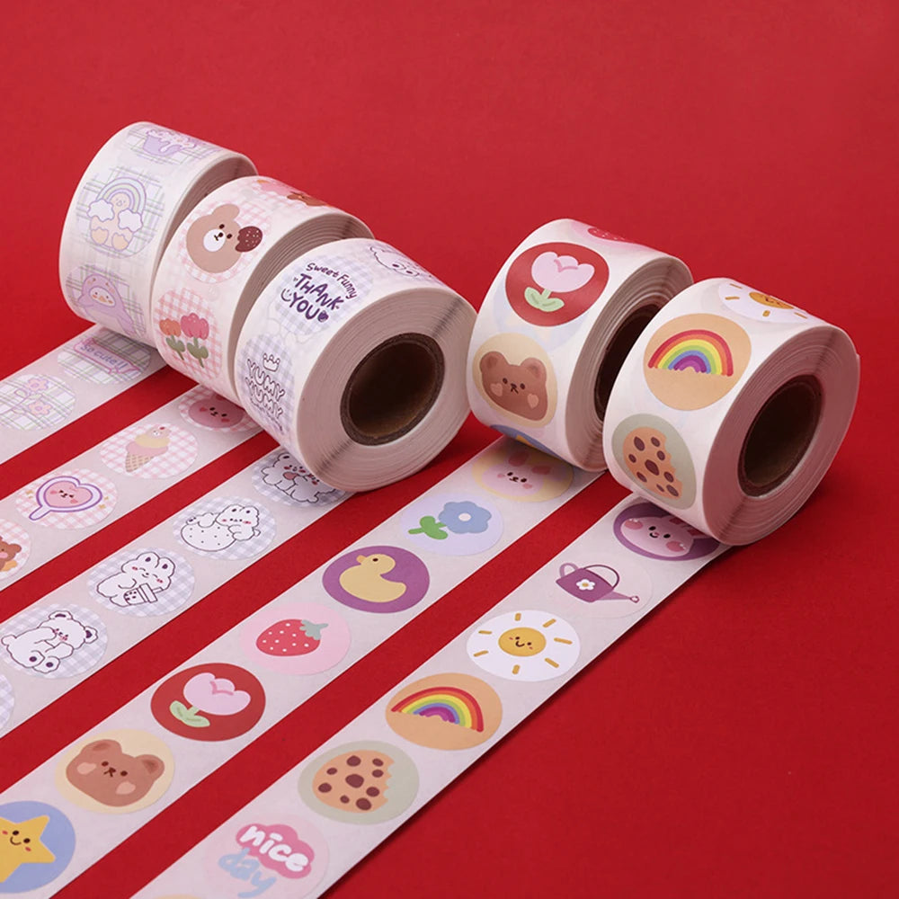 100-500pcs Children's Cartoon Animal Stickers Baby Stickers Kindergarten Inspirational Little Red Flower Reward Stickers