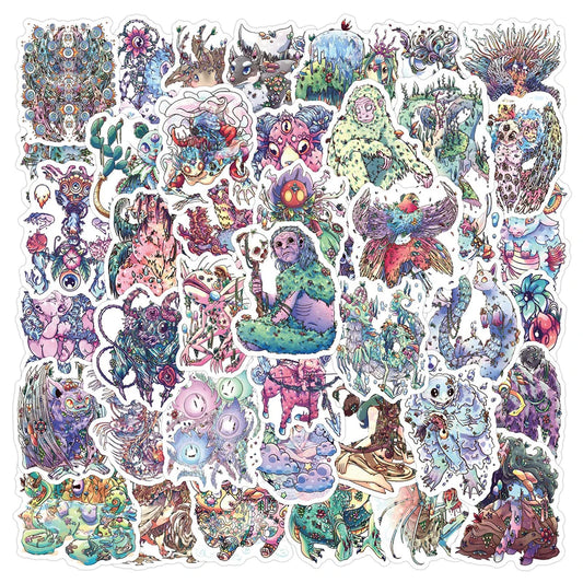Psychedelic Anime Stickers: 10/30/50pcs Waterproof Decals for Phone, Laptop, Car, Motorcycle
