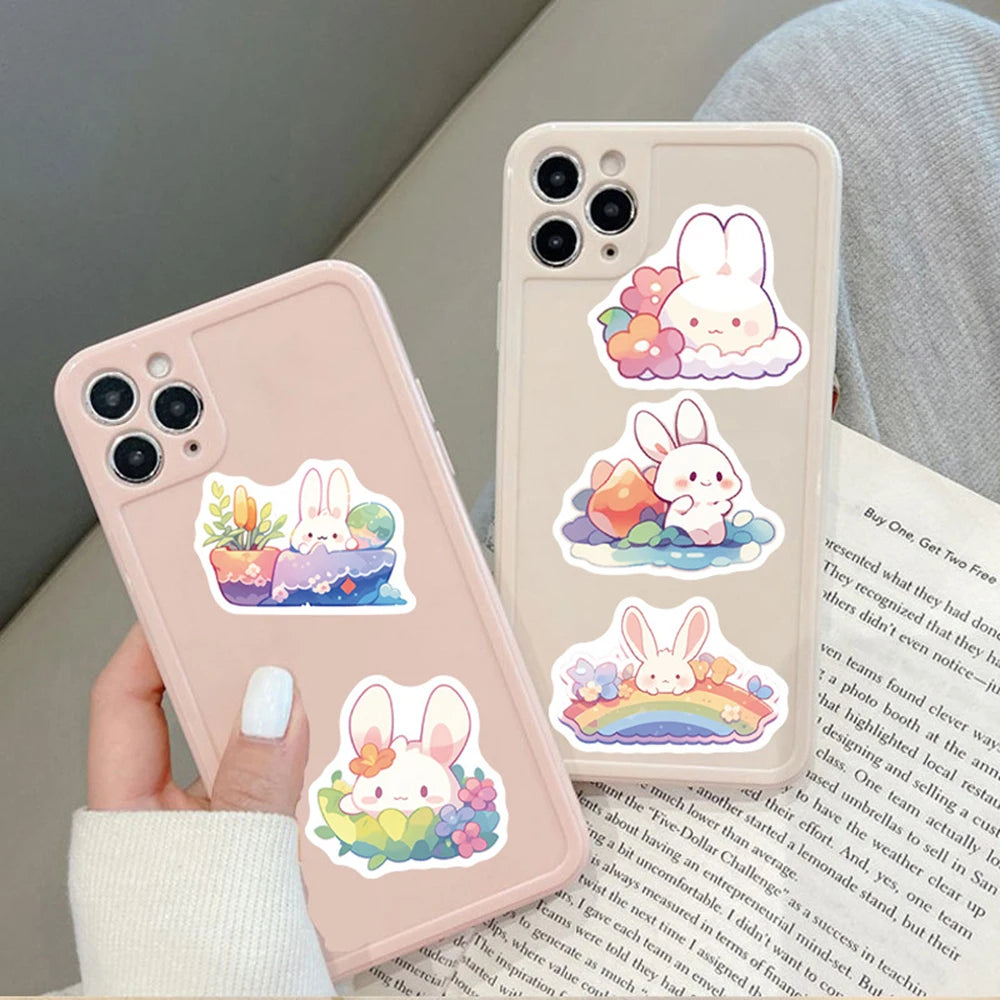 10/30/50pcs Funny Cute Rainbow Rabbit Graffiti Stickers Kawaii Decals Laptop Phone Notebook Decoration Kids Classic Toy Sticker