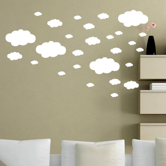 Home Decals Wall Children's Clouds Room Decoration 27pcs Diy Art Home Decor Stick On Mirrors Hexagon Wallpaper Wall Decals