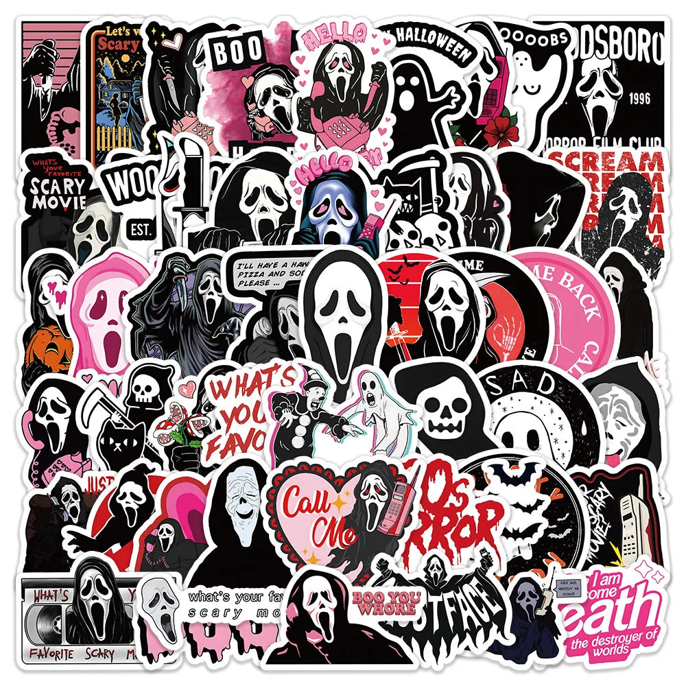 50 Gothic Skull Stickers: Waterproof Vinyl Decals