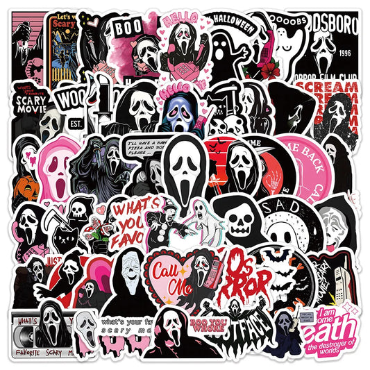 50 Gothic Skull Stickers: Waterproof Vinyl Decals